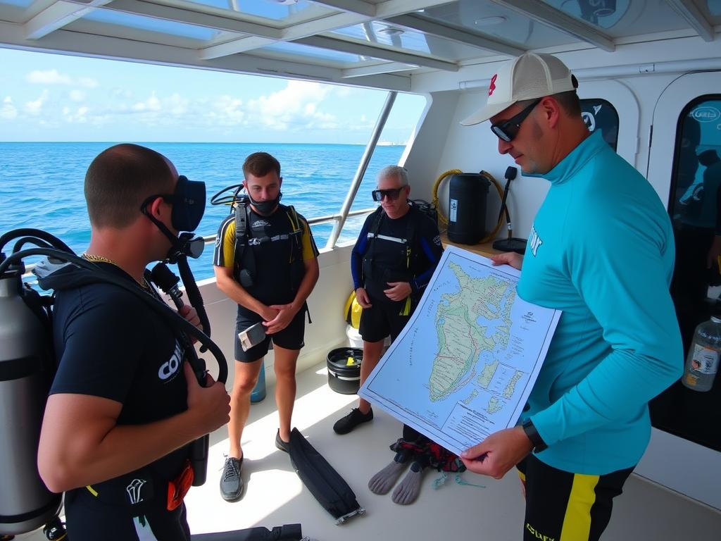 Safety briefing on a Cayman Islands liveaboard dive trip Safety briefing on a Cayman Islands liveaboard dive trip