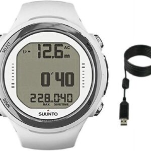 Suunto D4i Novo White Dive Computer with a compatible USB cable